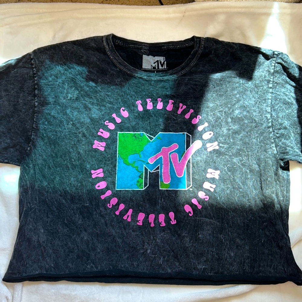 mtv crop top, faded look, size L